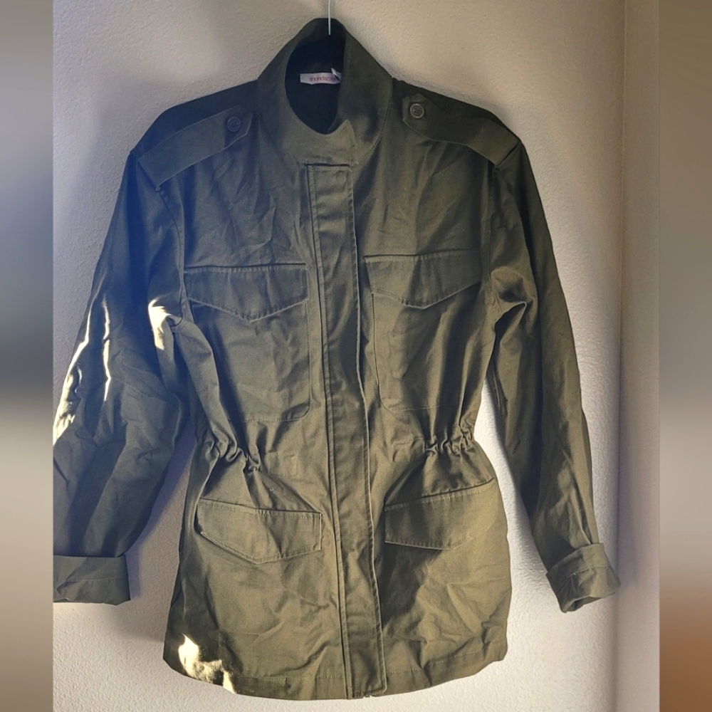 Military/moto Olive Jacket- NWOT